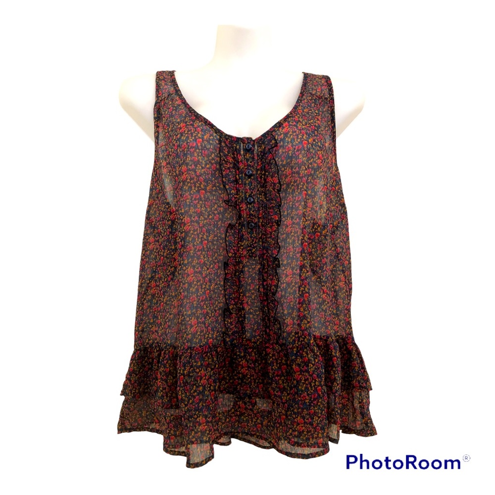 Inked & Faded Sheer Top